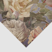 ヴィンテージ色あせたバラ牡丹バーズブルーデカップアート 薄葉紙 (詳細)