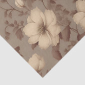 ヴィンテージ色あせたフローラエレガントブラウン 薄葉紙 (詳細)