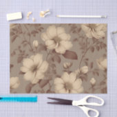 ヴィンテージ色あせたフローラエレガントブラウン 薄葉紙 (クラフト)