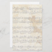 ヴィンテージ色あせた古い楽器用具文具 便箋 (正面/裏面)