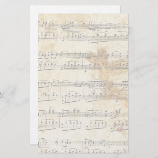 ヴィンテージ色あせた古い楽器用具文具 便箋 (正面/裏面)