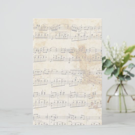 ヴィンテージ色あせた古い楽器用具文具 便箋 (スタンド正面)