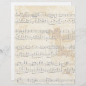 ヴィンテージ色あせた古い音楽パーチメントのレターヘッド (正面/裏面)