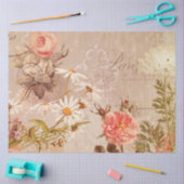 ヴィンテージ色あせた秋のパリの壁紙デコパージュ 薄葉紙 (クラフト)