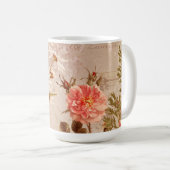 ヴィンテージ色あせた秋のパリスダマスク壁紙 コーヒーマグカップ (正面右)