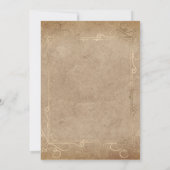 ヴィンテージ色あせた羊皮紙に冬の花 招待状 (裏面)