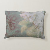 ヴィンテージ色あせた花のタイポグラフィ アクセントクッション (裏面)