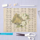 ヴィンテージ色あせた音楽シート金ゴールドベルデコページ 薄葉紙 (クラフト)