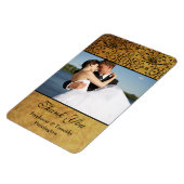 ヴィンテージ色あせた黒金ゴールドダマスク感謝していウェディングユー マグネット (左側)