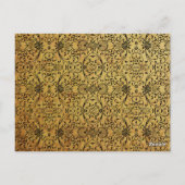 ヴィンテージ色あせた黒金ゴールドダマスク結婚式テーブルカード ポストカード (裏面)