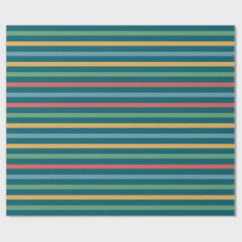 ヴィンテージ色のストライプの線 ラッピングペーパー