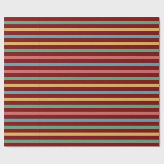ヴィンテージ色のストライプの線 ラッピングペーパー (フラット)