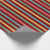 ヴィンテージ色のストライプの線 ラッピングペーパー (角)