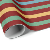 ヴィンテージ色のストライプの線 ラッピングペーパー (ロールコーナー)
