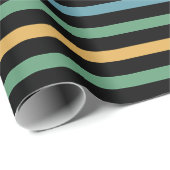 ヴィンテージ色のストライプの線 ラッピングペーパー (ロールコーナー)