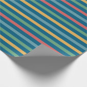 ヴィンテージ色のストライプの線 ラッピングペーパー (角)