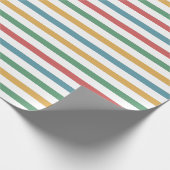 ヴィンテージ色のストライプの線 ラッピングペーパー (角)