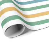 ヴィンテージ色のストライプの線 ラッピングペーパー (ロールコーナー)