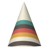 ヴィンテージ色のストライプ パーティーハット (正面)
