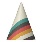 ヴィンテージ色のストライプ パーティーハット (左)