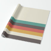 ヴィンテージ色のストライプ ラッピングペーパー (アンロールド)