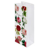 ヴィンテージ色のバラ ワインギフトバッグ (裏面アングル)