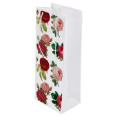ヴィンテージ色のバラ ワインギフトバッグ (正面アングル)