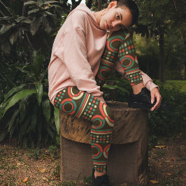 ヴィンテージ色の円 レギンス