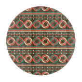 ヴィンテージ色の幾何形状パターン カッティングボード (正面)