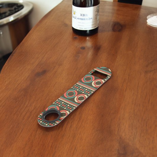 ヴィンテージ色の幾何形状パターン スピード栓抜き