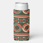 ヴィンテージ色の幾何形状パターン スリム缶クーラー (Seltzer正面)