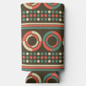 ヴィンテージ色の幾何形状パターン スリム缶クーラー (裏面)