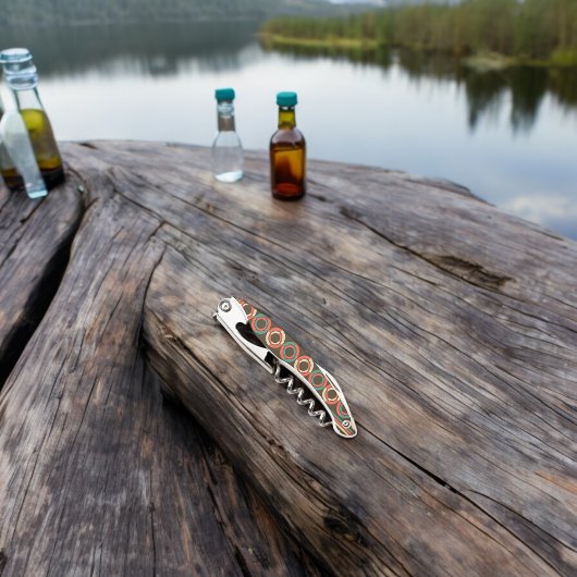 ヴィンテージ色の幾何形状パターン ソムリエナイフ