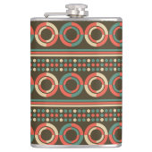 ヴィンテージ色の幾何形状パターン フラスク (正面)