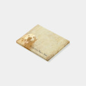 ヴィンテージ色の微笑のゴールデン・リトリーバー犬 ポストイット (アングル)