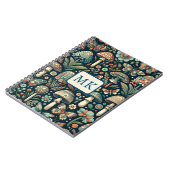 ヴィンテージ色の蝶、キノコ、葉 ノートブック (左側)