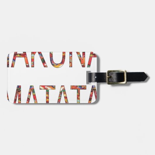 ヴィンテージ色のHakunaアフリカのMatataのギフト ラゲッジタグ (正面横)