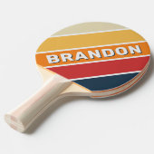 ヴィンテージ色はっきりしたあせストライプのる虹 卓球ラケット (正面アングル)