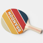 ヴィンテージ色はっきりしたあせストライプのる虹 卓球ラケット (横)