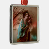 ヴィンテージ色は郵便はがきの美しいの1910年代か20年代を染めました メタルオーナメント (右)