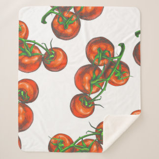 ヴィンテージ色シームレスパターンと新鮮な野菜 シェルパブランケット