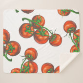 ヴィンテージ色シームレスパターンと新鮮な野菜 シェルパブランケット (正面(横))