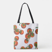 ヴィンテージ色シームレスパターンと新鮮な野菜 トートバッグ (裏面)