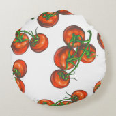 ヴィンテージ色シームレスパターンと新鮮な野菜 ラウンドクッション (裏面)