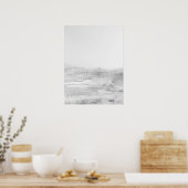 ヴィンテージ色ストライプのあせた絵を描山の丘 ポスター (キッチン)