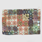 ヴィンテージ色不透明万華鏡のように千変万化するパターンモザイク ゴルフタオル (横)