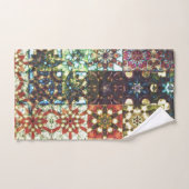 ヴィンテージ色不透明万華鏡のように千変万化するパターンモザイク バスタオルセット (ハンドタオル)