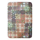 ヴィンテージ色不透明万華鏡のように千変万化するパターンモザイク バスマット (正面縦)