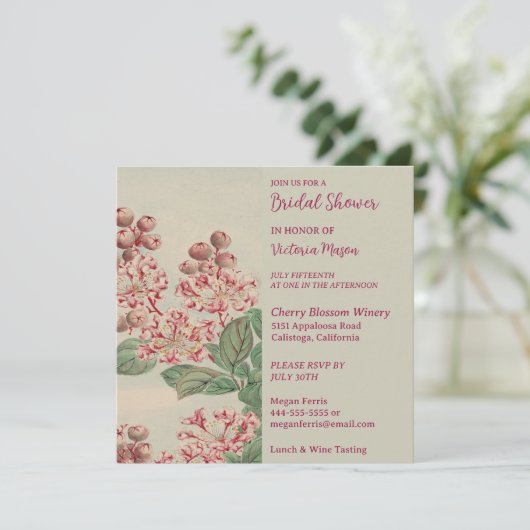 ヴィンテージ色彩の鮮やかガーデンブライダルシャワー招待 招待状 (スタンド正面)