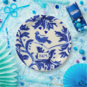 ヴィンテージ色彩の鮮やかクロカリー – ソンバードとイニシャル ペーパープレート (パーティー)